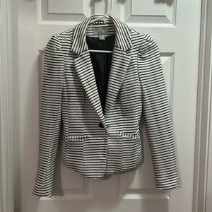 H&M blue white stripe blazer